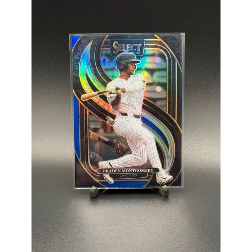 2025 Panini Select Braden Montgomery Premier Level Blue Prizm /49 #125 Chicago